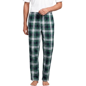 Lands’ End Men’s Flannel Pajama Pants(Pine/Yellow/Navy Plaid)