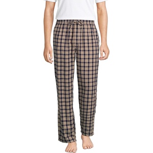 Lands’ End Men’s Flannel Pajama Pants(Radiant Navy/Khaki Plaid)