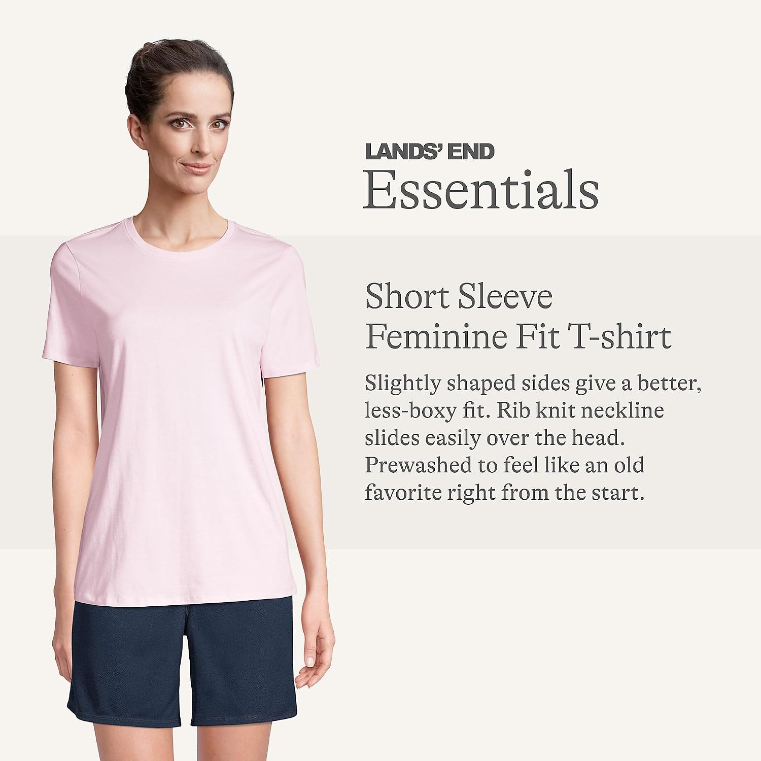 image:imageLands End Womens Short Sleeve Uniform TShirtIce Pink