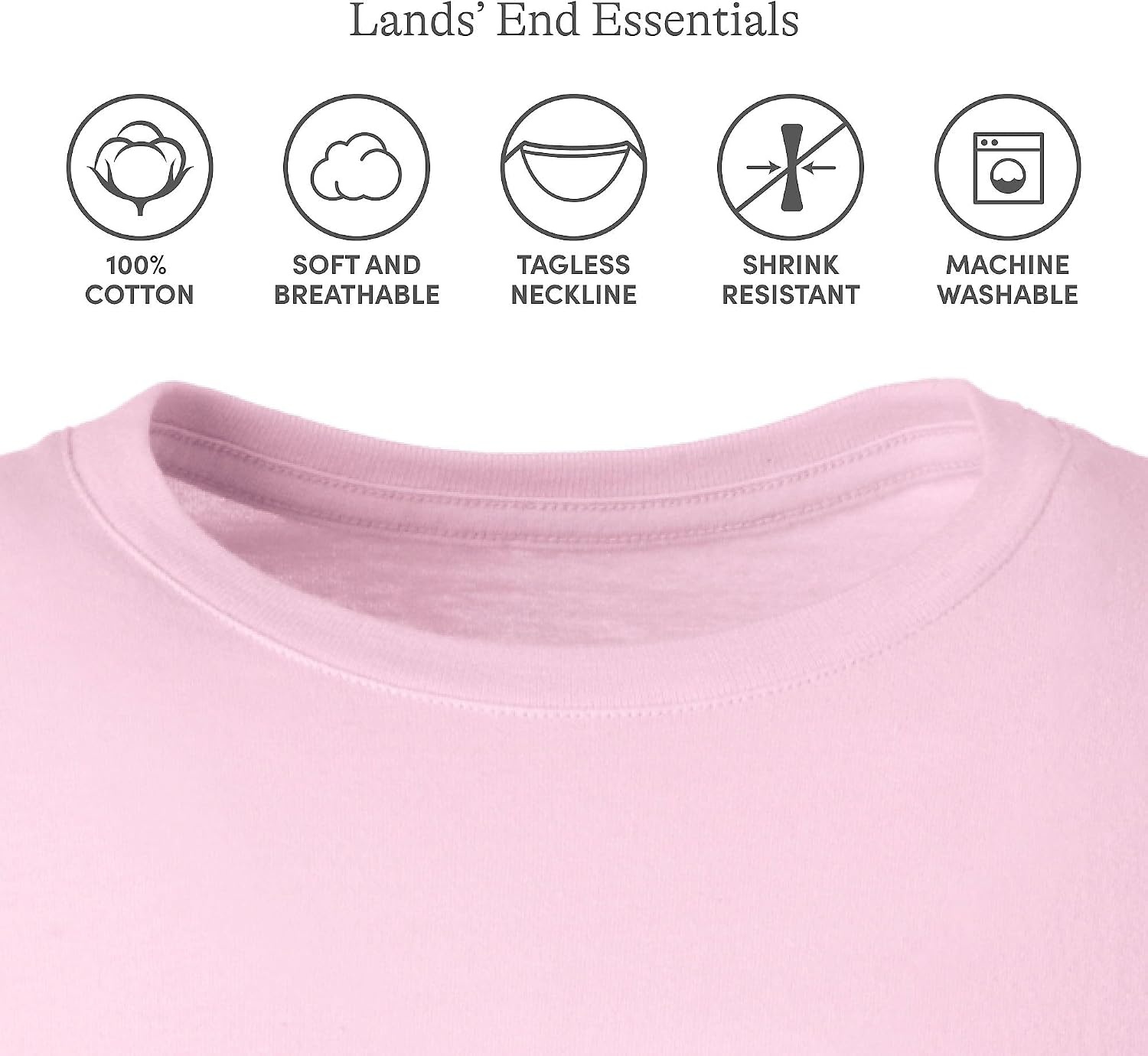 image:imageLands End Womens Short Sleeve Uniform TShirtIce Pink