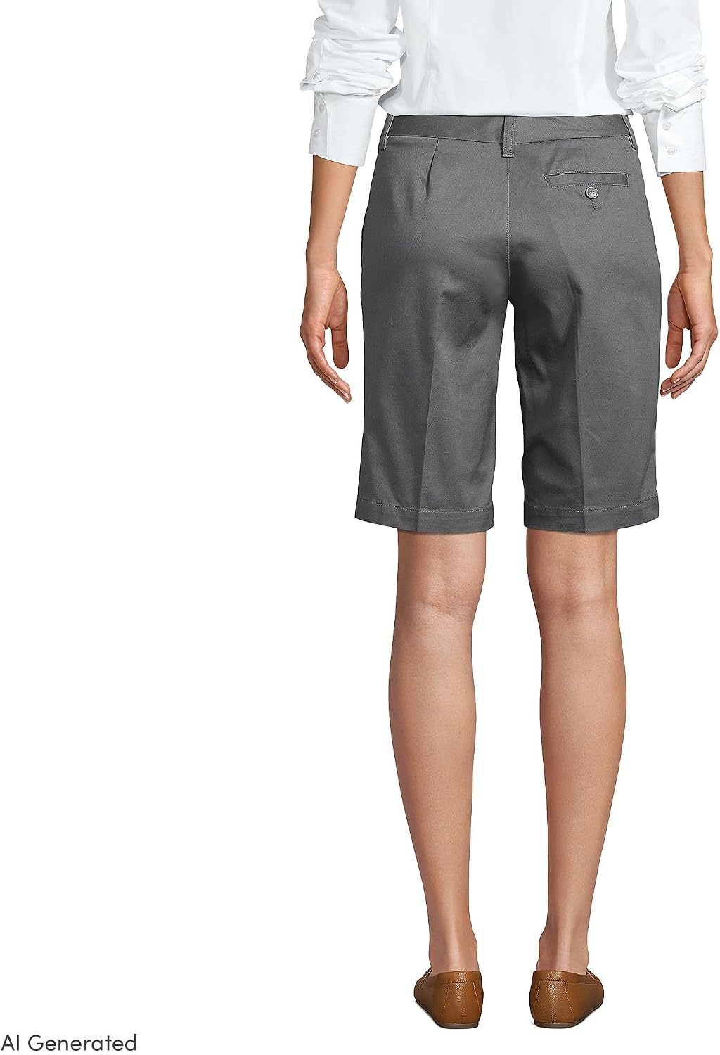 image:imageSchool Uniform Young Womens Plain Front Blend Chino ShortsArctic Gray