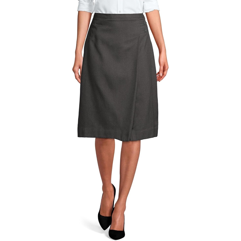 image:imageLands End School Uniform Womens Solid Aline Skirt Below the KneeAcademic Gray