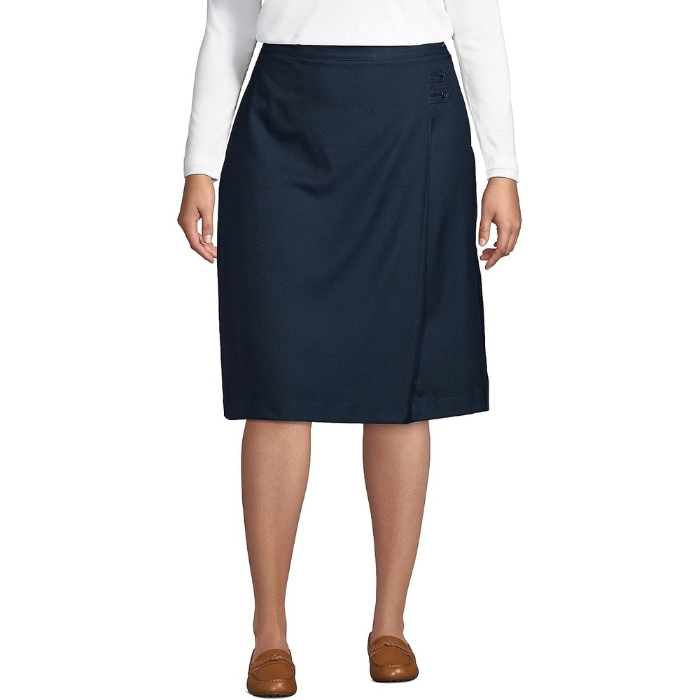 image:imageLands End School Uniform Womens Solid Aline Skirt Below the KneeClassic Navy