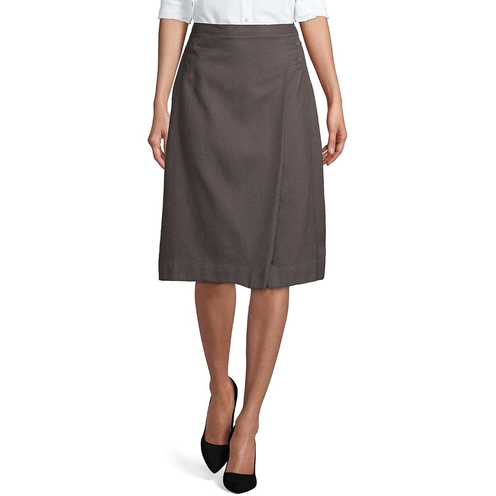 image:imageLands End School Uniform Womens Solid Aline Skirt Below the KneeGray