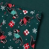 Lands’ End Kids Pattern Snug Fit Pajama Set(Christmas Dino/Evergreen)
