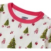 Lands’ End Kids Pattern Snug Fit Pajama Set(Holiday Trees/Ivory)