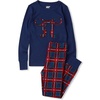 Bow/Dark Blue Plaid