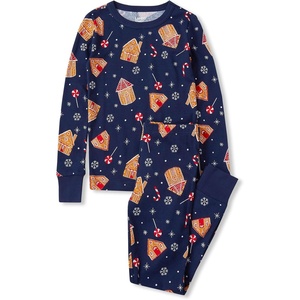 Lands’ End Kids Pattern Snug Fit Pajama Set(Holiday Sweets/Navy)