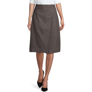Lands’ End School Uniform Women’s Solid A-line Skirt Below the Knee(Gray)