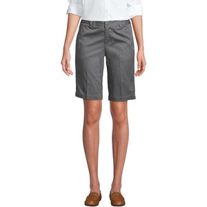 School Uniform Young Women’s Plain Front Blend Chino Shorts(Arctic Gray)