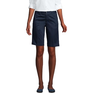 School Uniform Young Women’s Plain Front Blend Chino Shorts(Classic Navy)