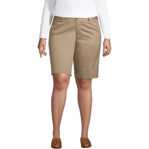School Uniform Young Women’s Plain Front Blend Chino Shorts(Khaki)