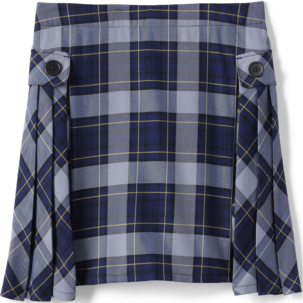 image:imageLands End School Uniform Girls Slim Side Pleat Plaid Skort Above Knee10 Slim