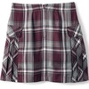 Lands’ End School Uniform Girls Slim Side Pleat Plaid Skort Above Knee(Plaid Burgundy/Gray)
