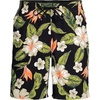 Men’s 9″ Volley Hydroliner Swim Trunks(Hibiscus Floral/Black)