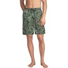 Men’s 9″ Volley Hydroliner Swim Trunks(Rich Olive Stipple Palm)