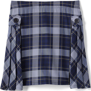 Lands’ End School Uniform Girls Slim Side Pleat Plaid Skort Above Knee(10 Slim)