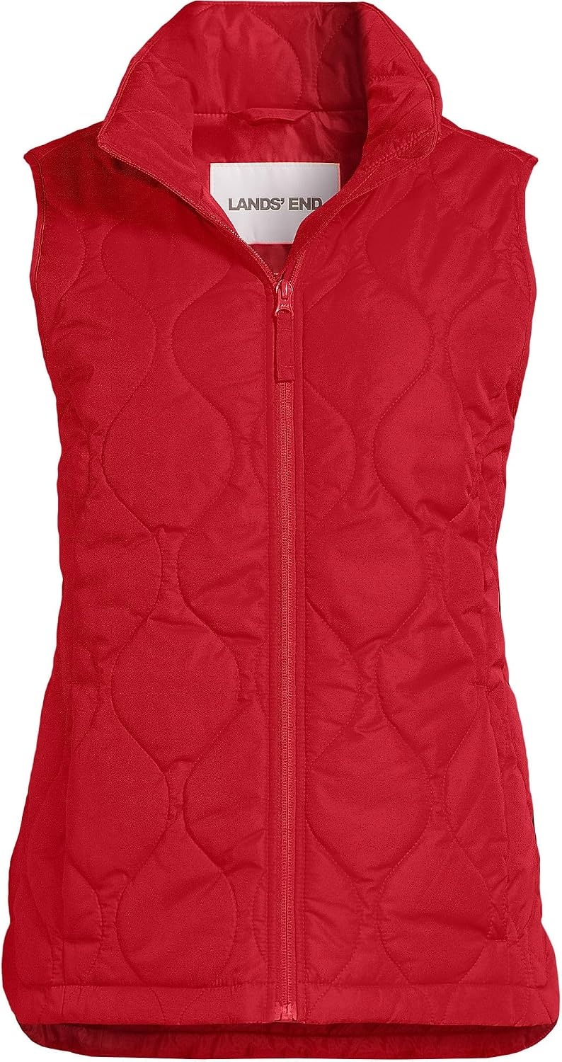 image:imageLands End Womens Quilted Puffer VestCompass Red