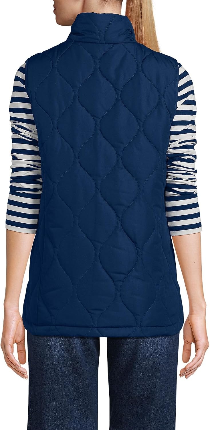 image:imageLands End Womens Quilted Puffer VestDeep Sea Navy