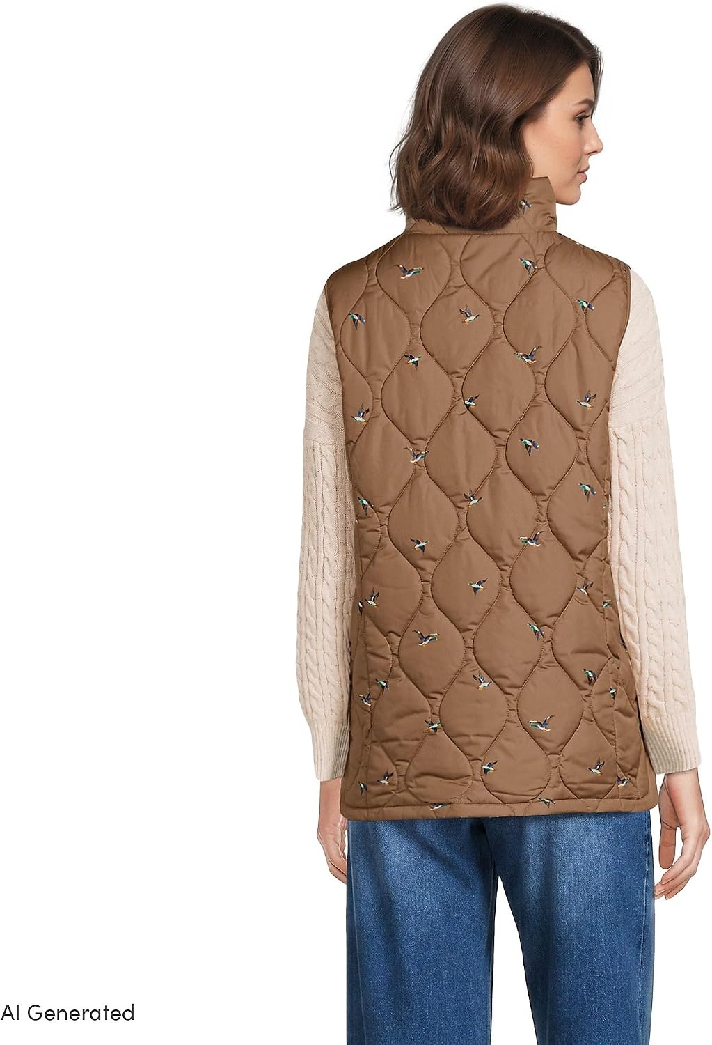image:imageLands End Womens Quilted Puffer VestDucksHoney Beige