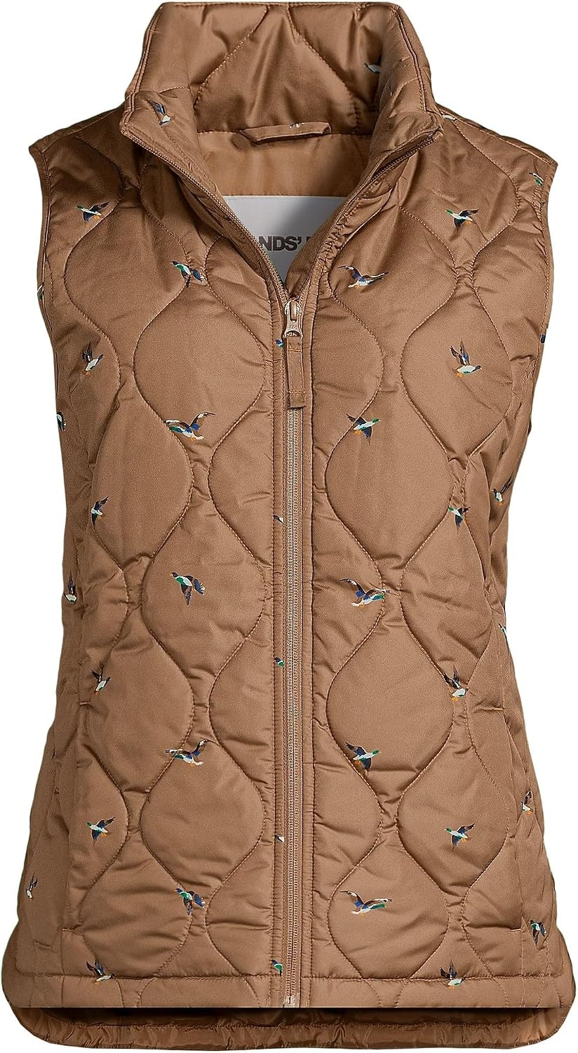 image:imageLands End Womens Quilted Puffer VestDucksHoney Beige