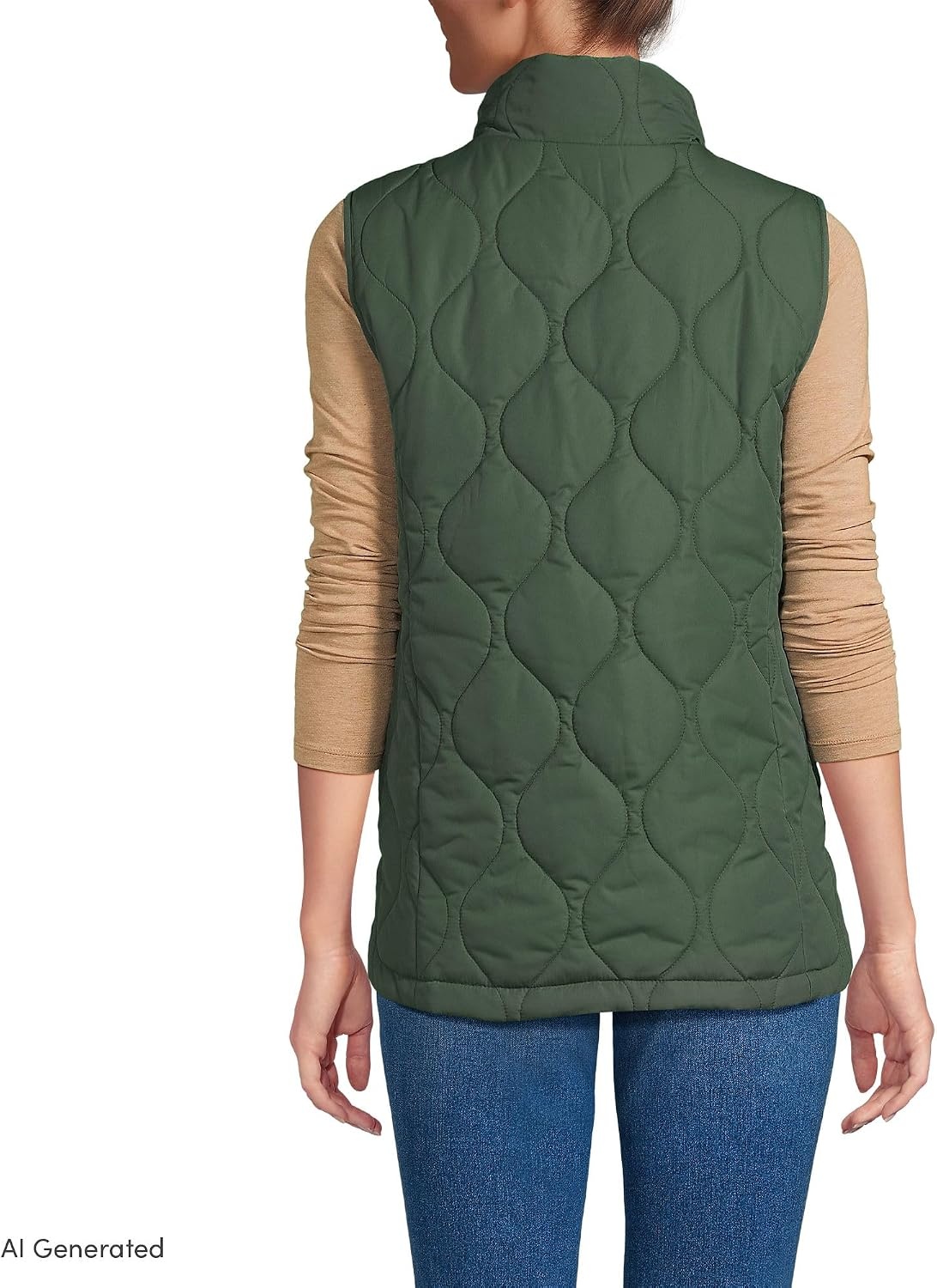 image:imageLands End Womens Quilted Puffer VestEstate Green