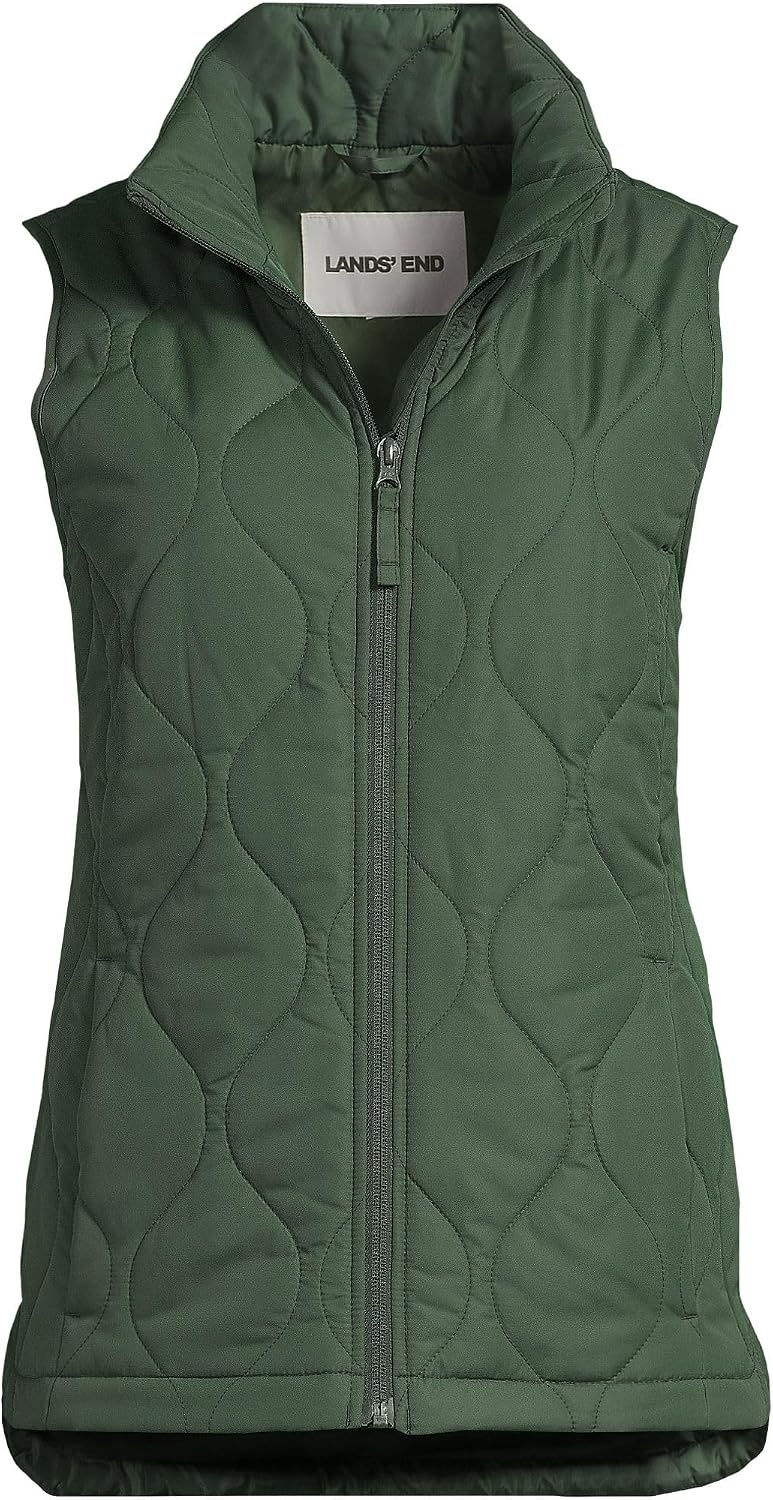 image:imageLands End Womens Quilted Puffer VestEstate Green
