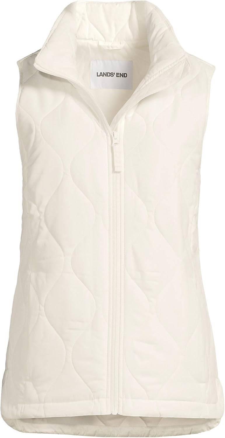 image:imageLands End Womens Quilted Puffer VestIvory