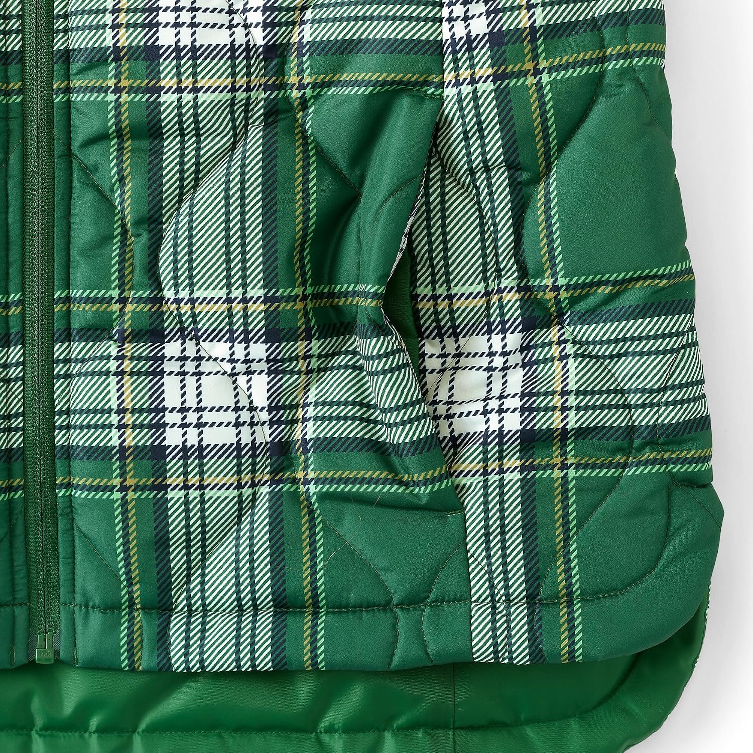 image:imageLands End Womens Quilted Puffer VestLight Emerald Plaid