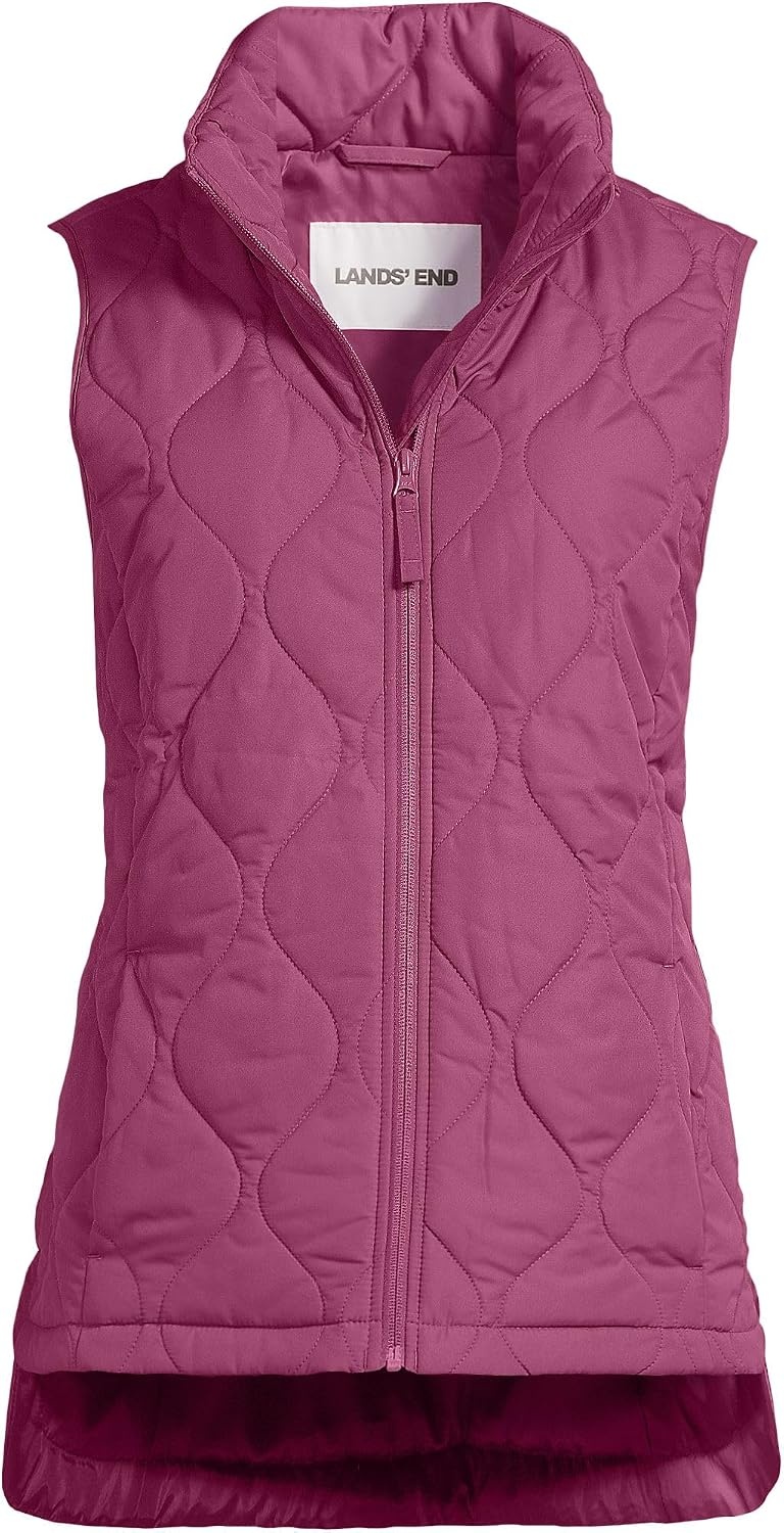 image:imageLands End Womens Quilted Puffer VestLight Raspberry