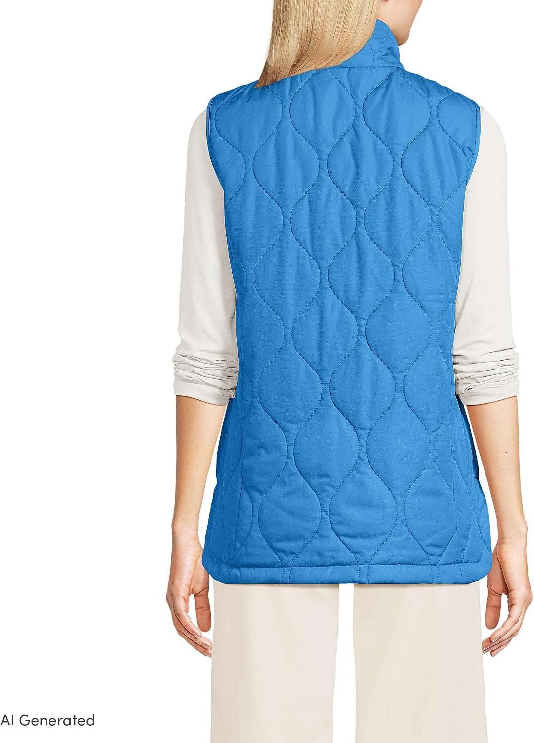 image:imageLands End Womens Quilted Puffer VestMuted Cobalt Blue