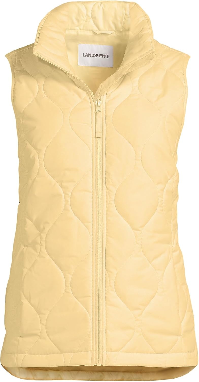 image:imageLands End Womens Quilted Puffer VestPale Sunbeam Yellow
