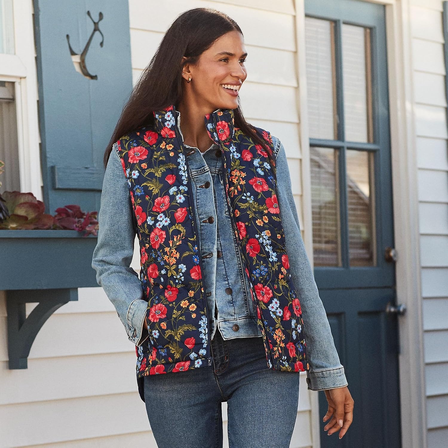 image:imageLands End Womens Quilted Puffer VestPoppyDeep Sea Navy