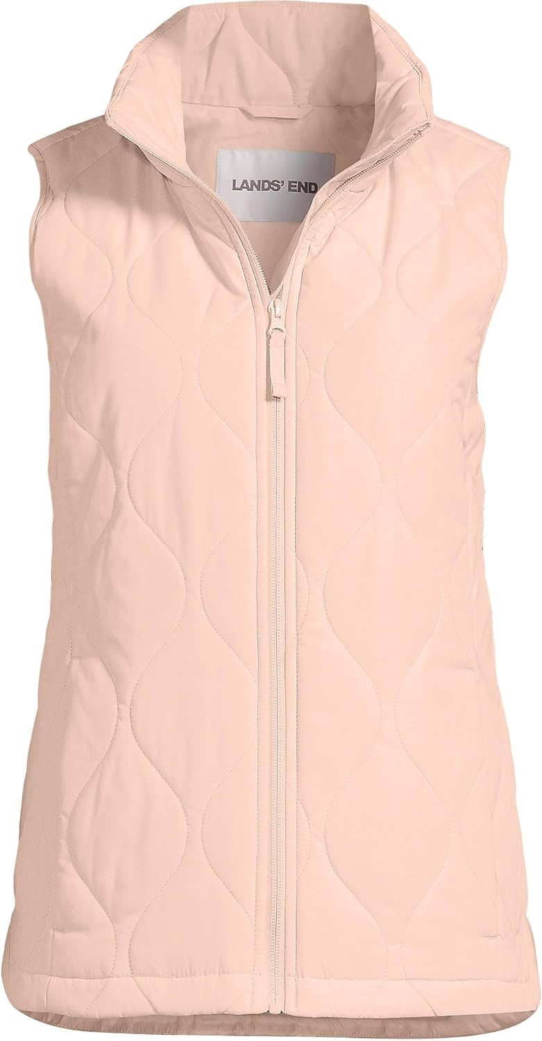 image:imageLands End Womens Quilted Puffer VestSoft Mineral Blush