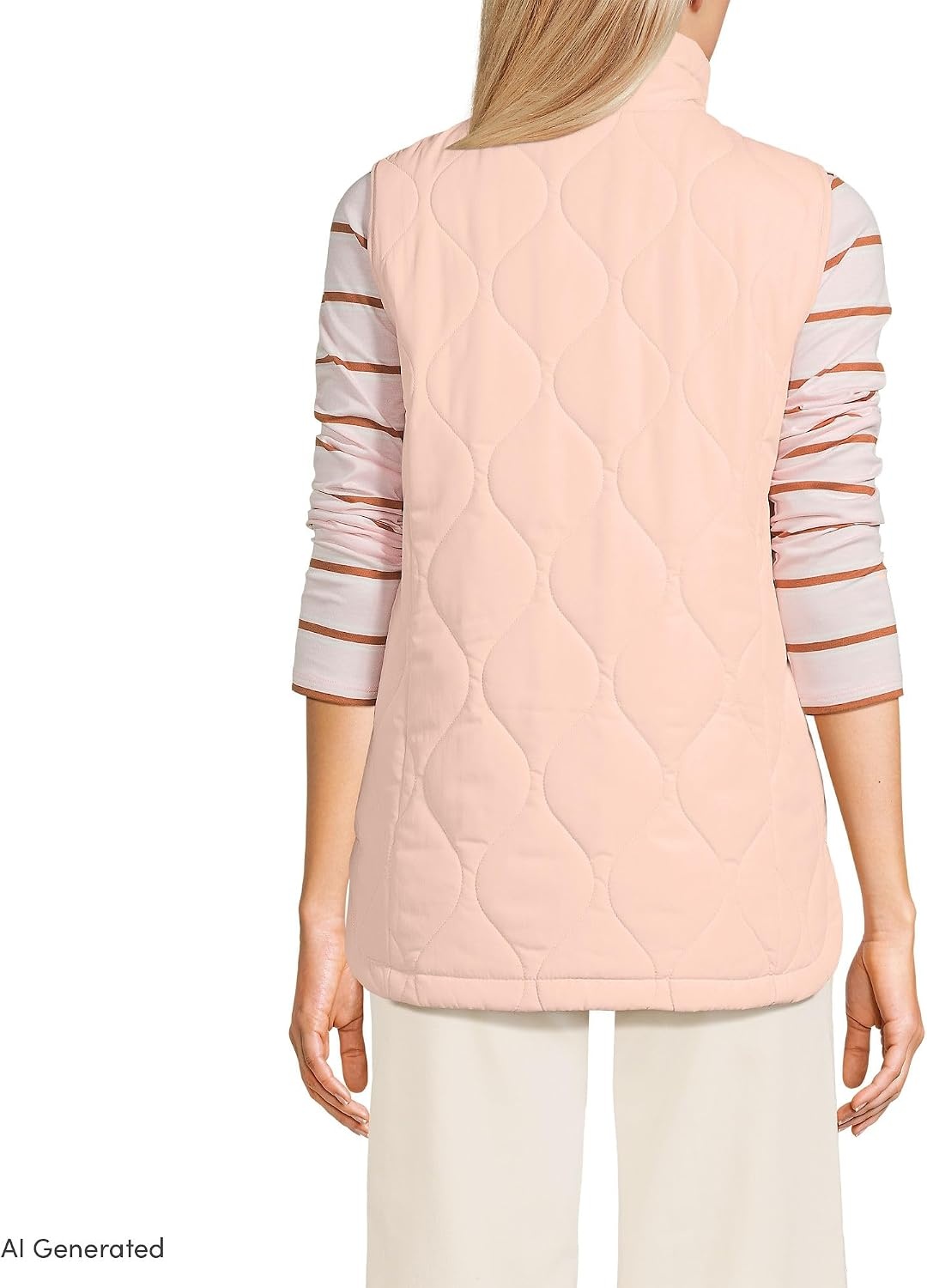 image:imageLands End Womens Quilted Puffer VestSoft Mineral Blush