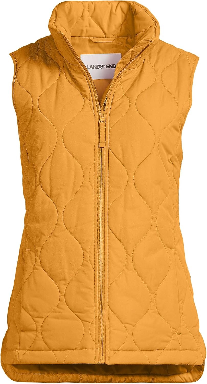 image:imageLands End Womens Quilted Puffer VestVintage Amber