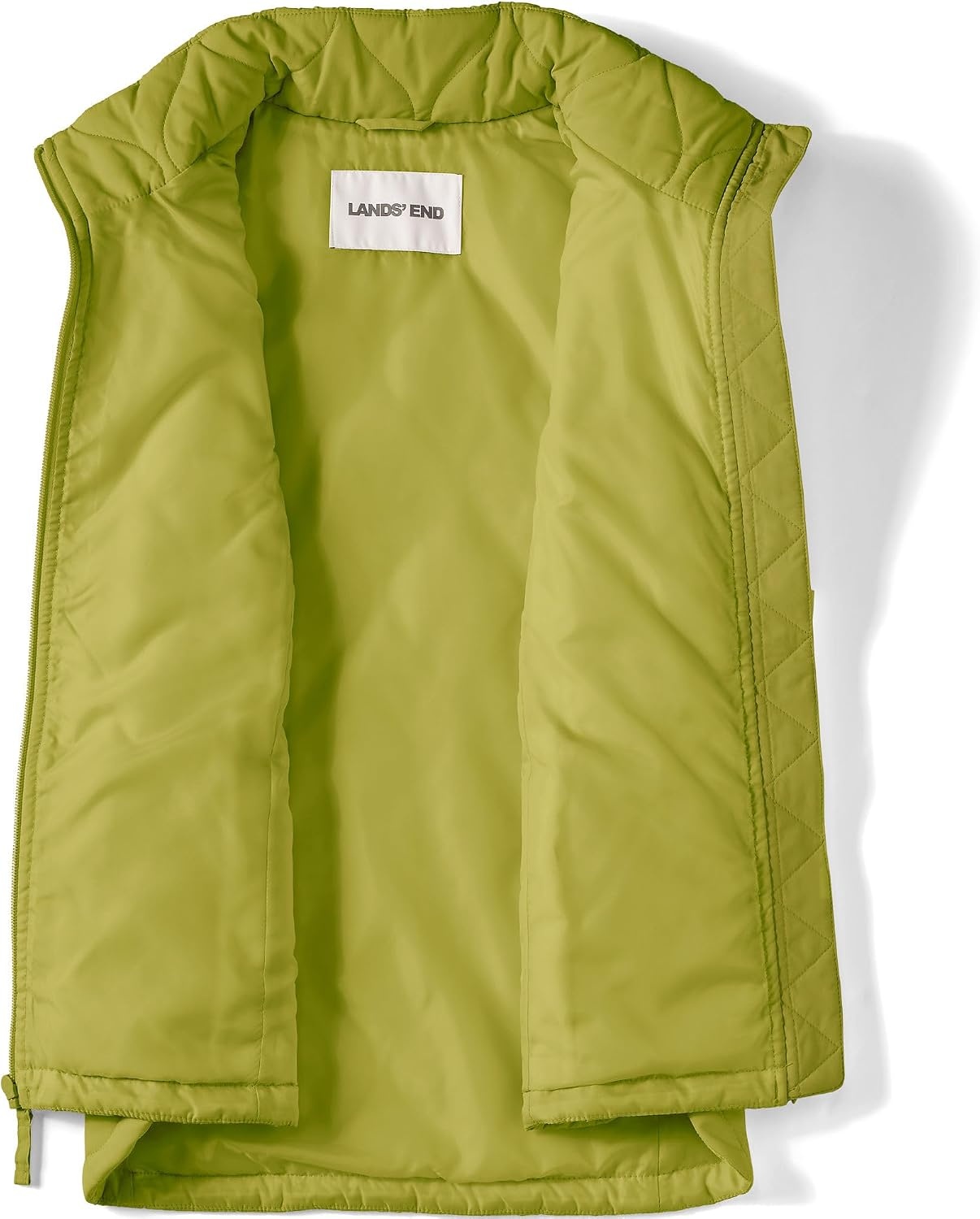 image:imageLands End Womens Quilted Puffer VestVintage Lime Green