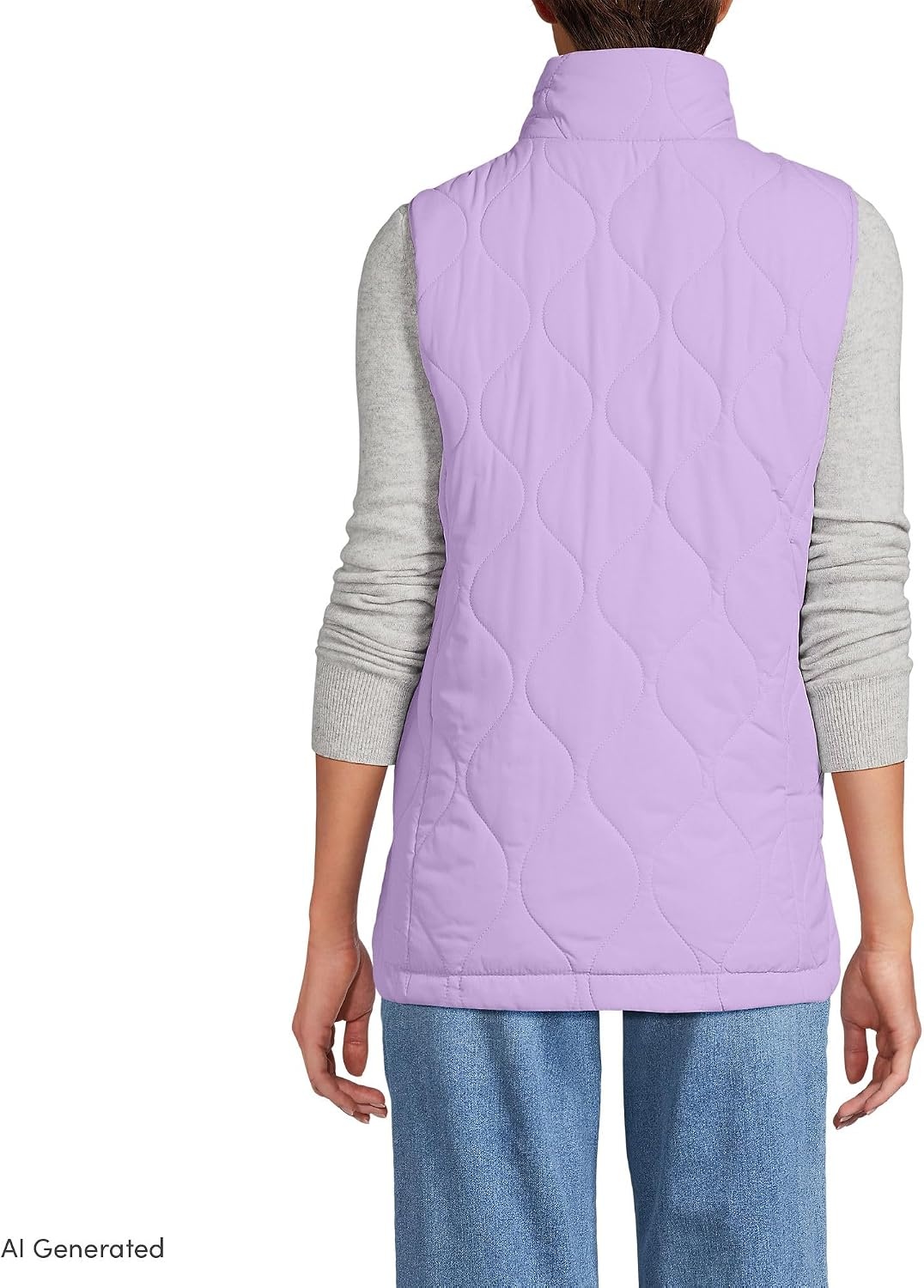 image:imageLands End Womens Quilted Puffer VestWhisper Lilac