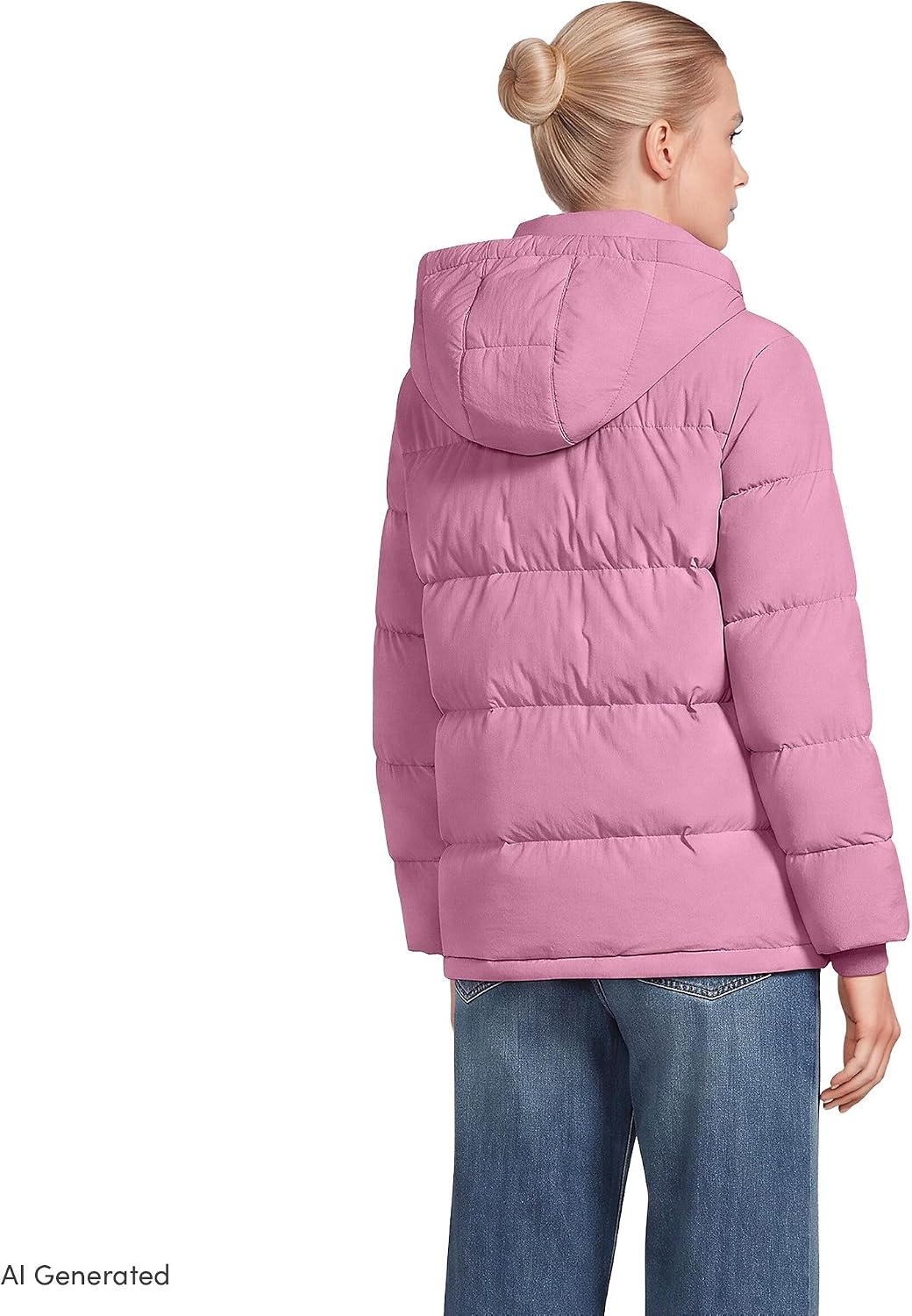 image:imageLands End Womens Wide Channel 600 Down Puffer JacketMauve Orchid