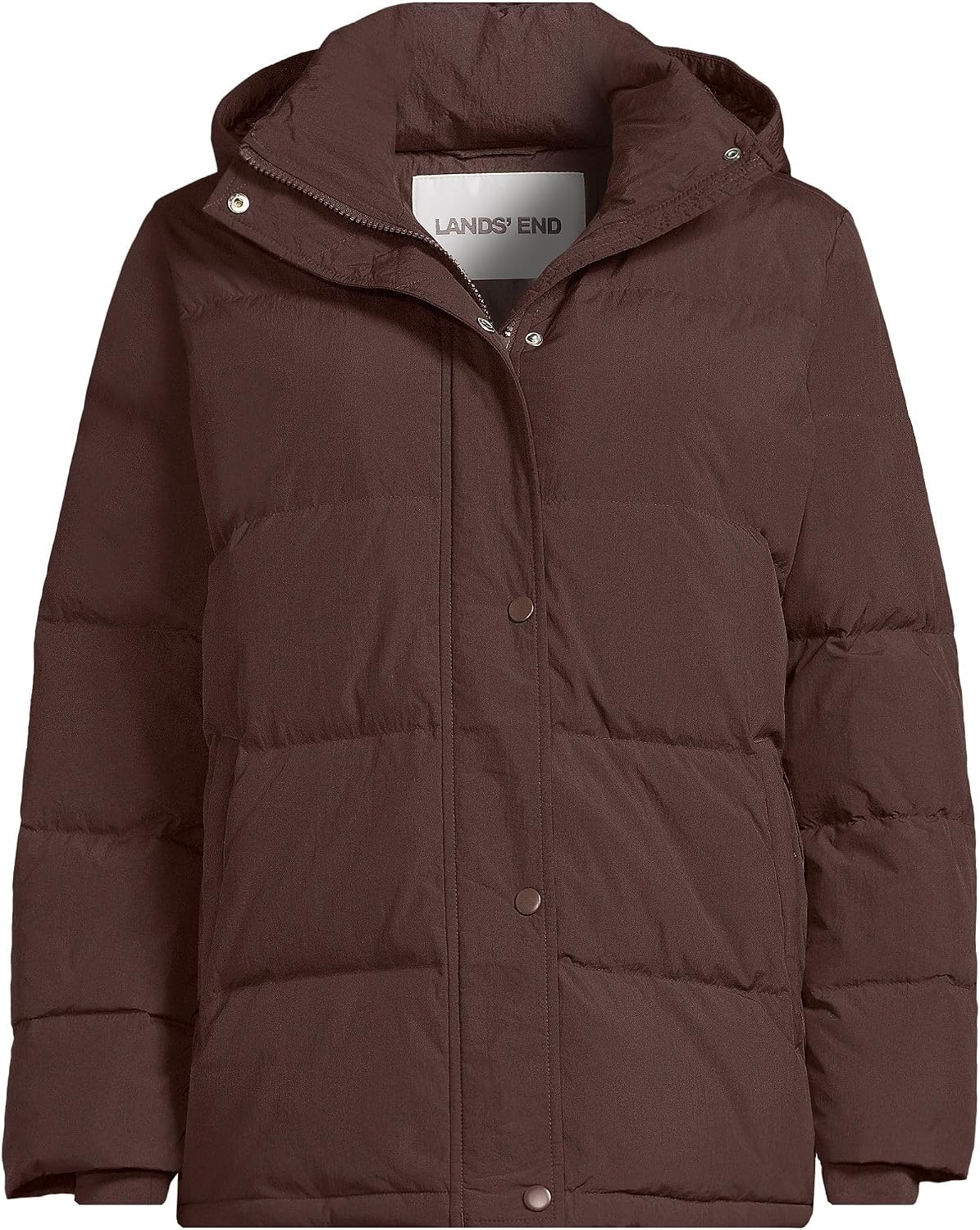 image:imageLands End Womens Wide Channel 600 Down Puffer JacketRich Coffee