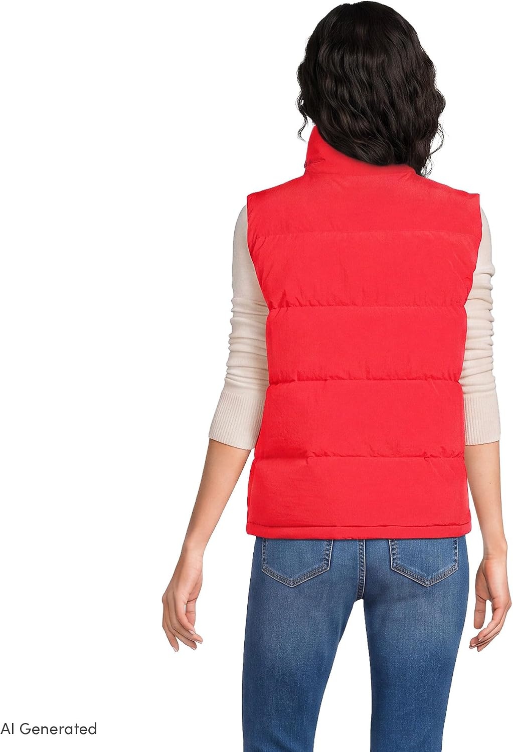 image:imageLands End Womens Wide Channel 600 Down Puffer VestCompass Red