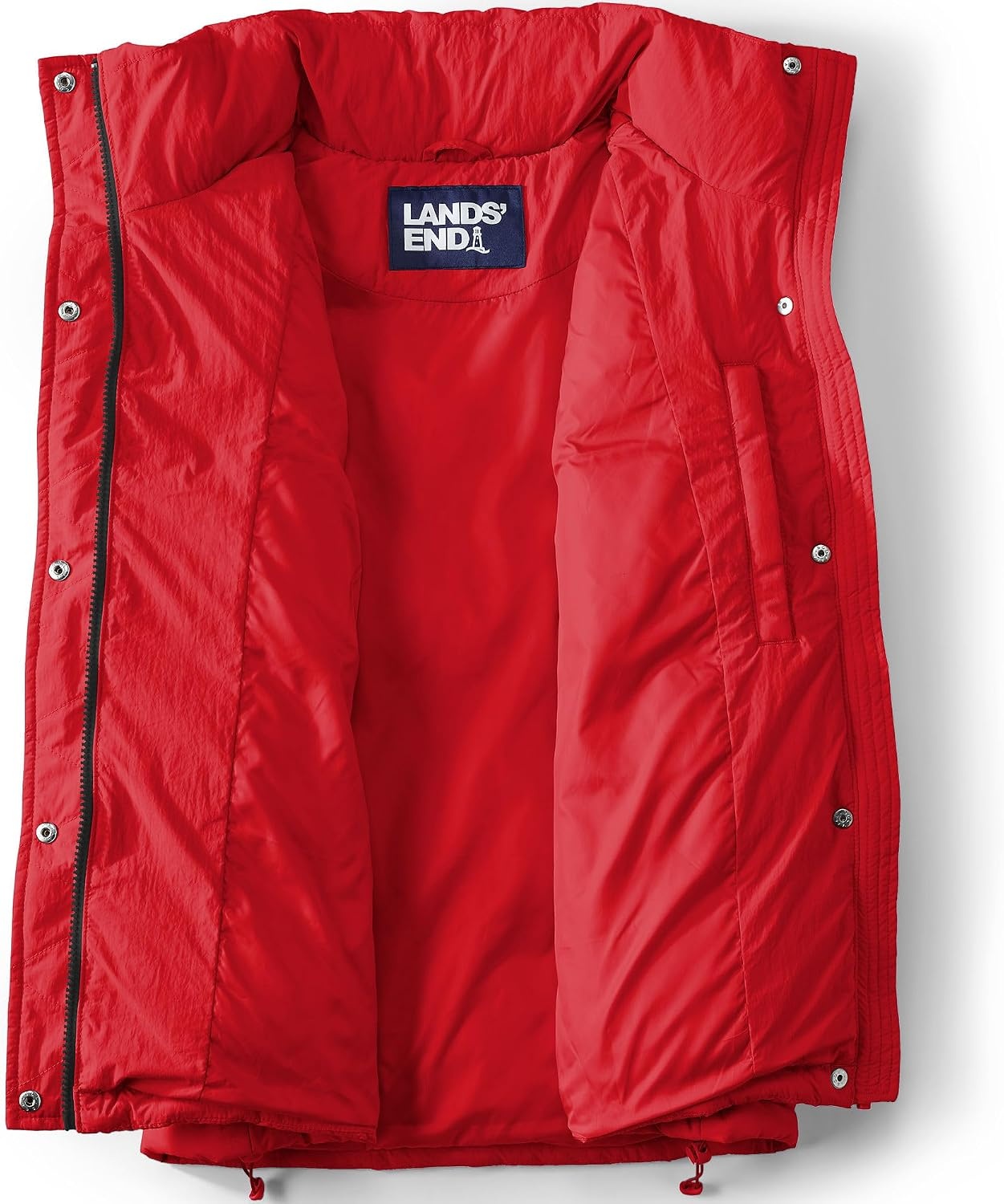 image:imageLands End Womens Wide Channel 600 Down Puffer VestCompass Red
