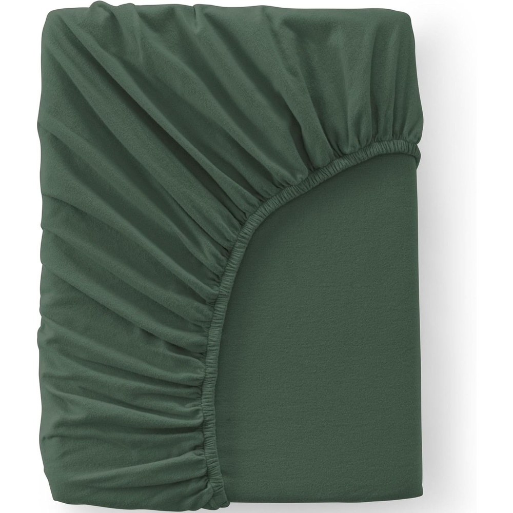 image:imageComfy Super Soft Cotton Flannel Fitted Bed Sheet 5oz Queen Cypress GreenCypress Green