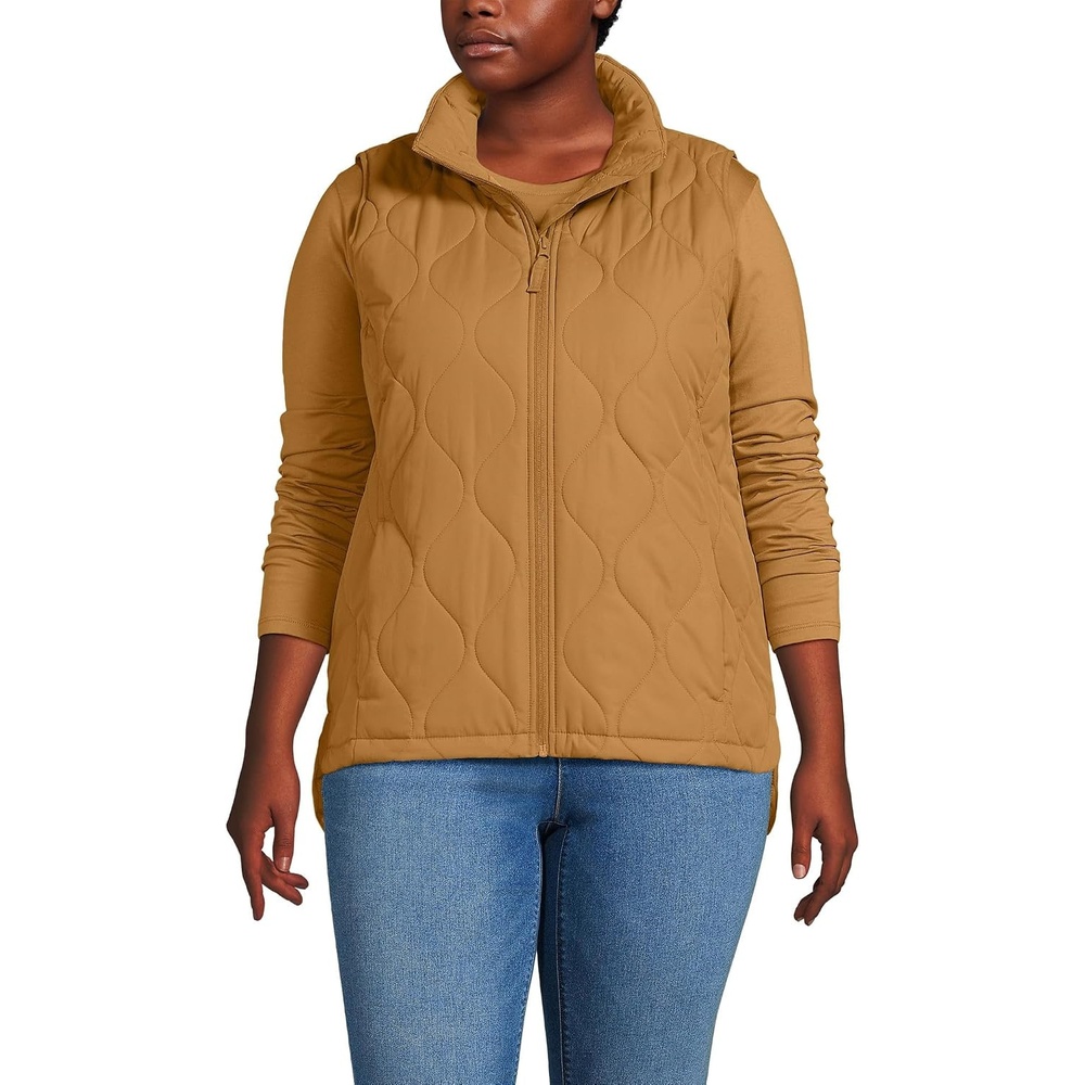 image:imageLands End Womens Quilted Puffer VestCanyon Camel