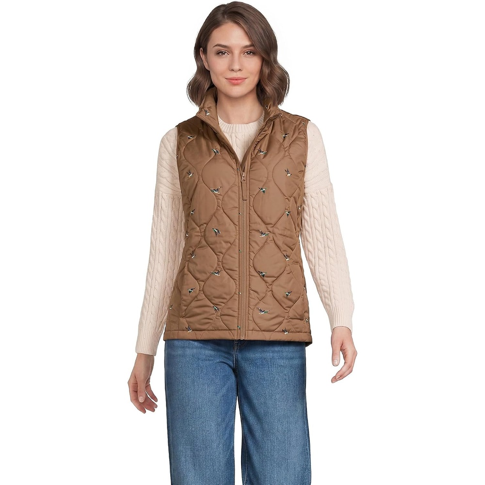 image:imageLands End Womens Quilted Puffer VestDucksHoney Beige