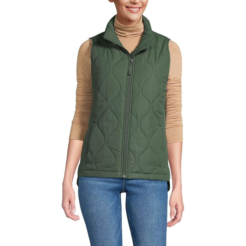 image:imageLands End Womens Quilted Puffer VestEstate Green