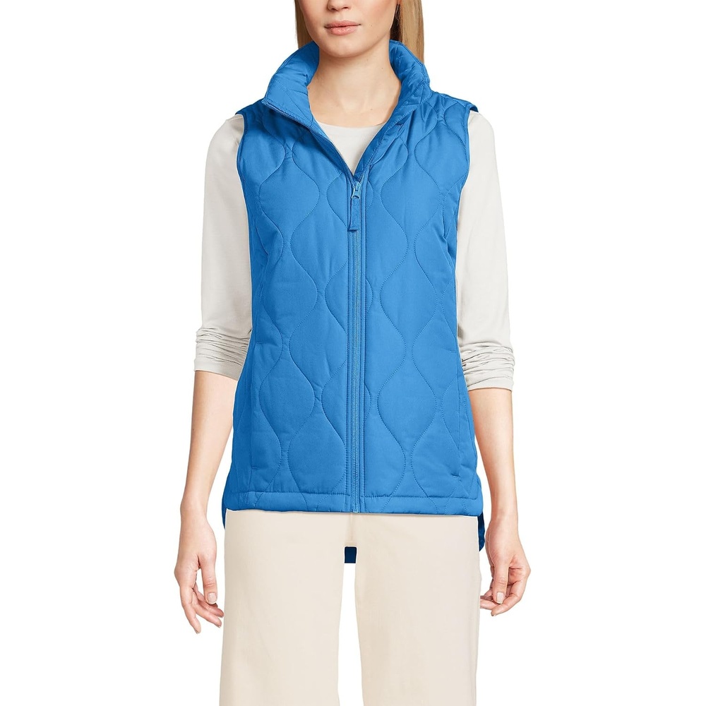 image:imageLands End Womens Quilted Puffer VestMuted Cobalt Blue