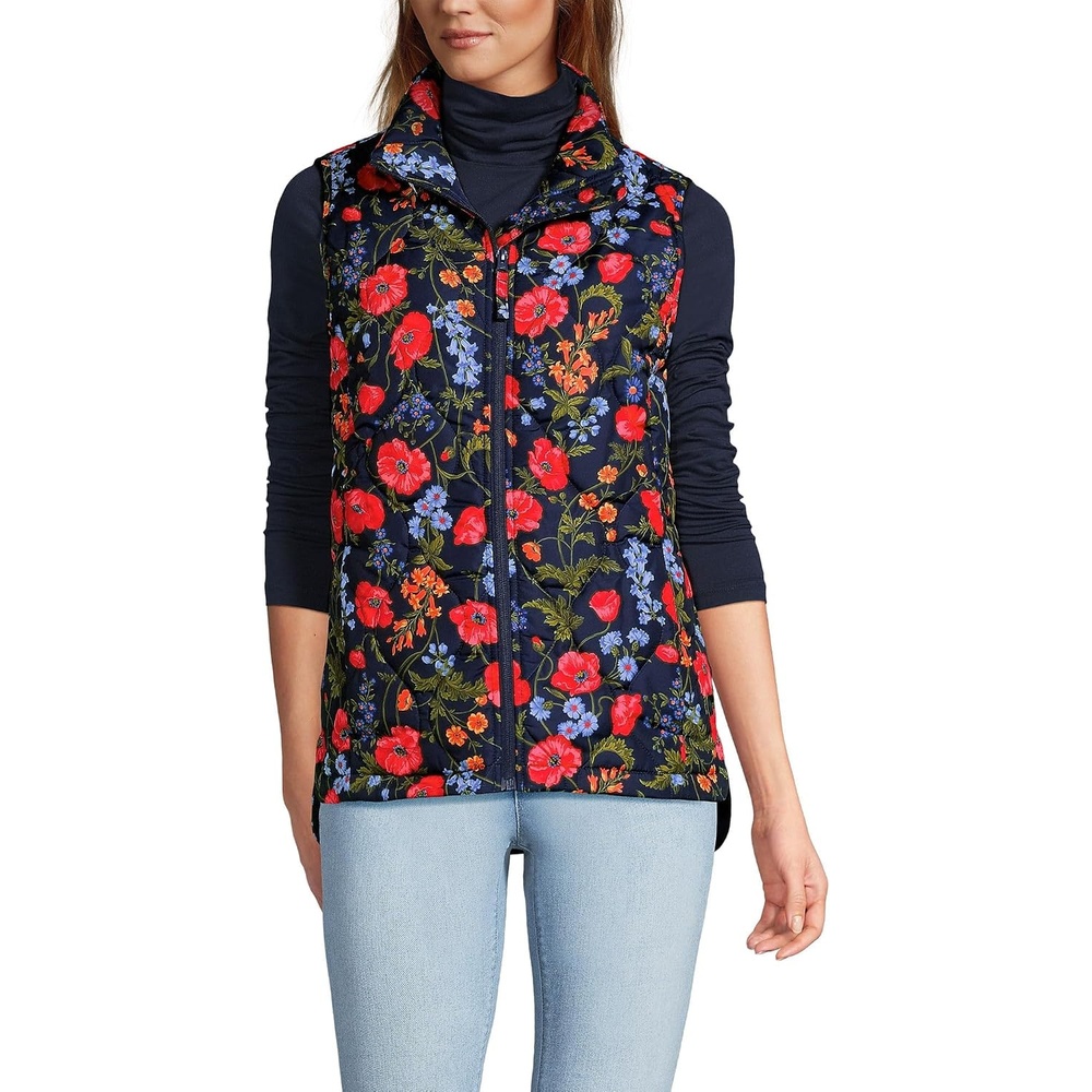 image:imageLands End Womens Quilted Puffer VestPoppyDeep Sea Navy