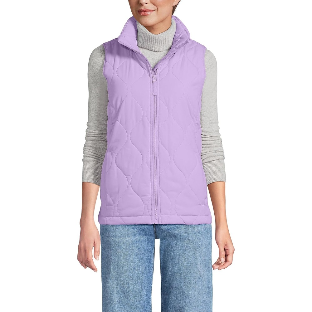 image:imageLands End Womens Quilted Puffer VestWhisper Lilac