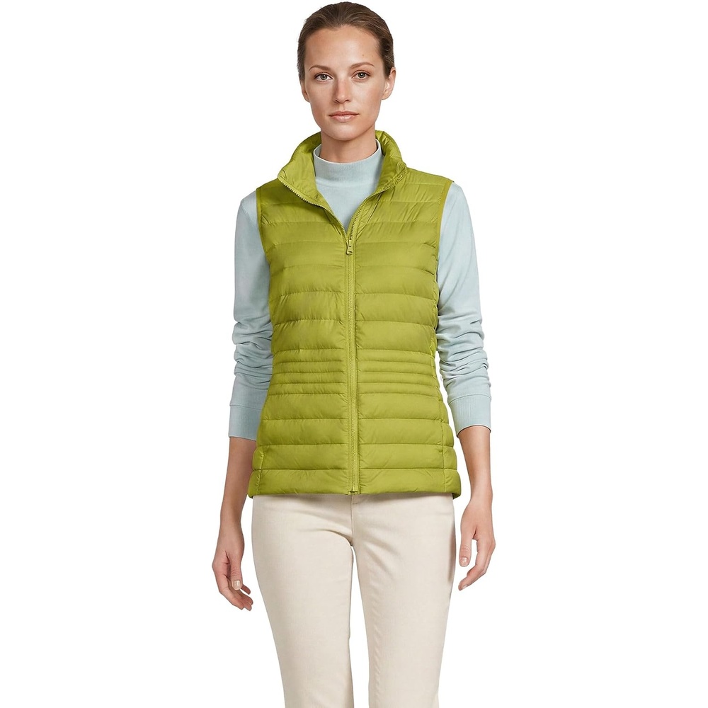 image:imageLands End Womens Wanderweight Packable Ultralight Down VestChartreuse